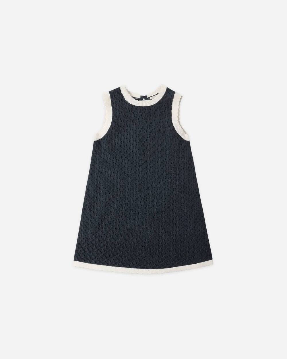 NEW RYLEE + CRU kids' crochet tank mini dress in navy